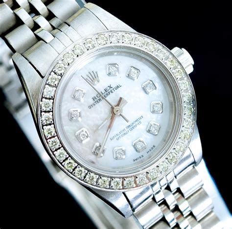 rolex oyster perpetual women's price|Rolex Oyster Perpetual diamond bezel.